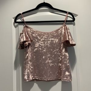 Velvet off the shoulder shirt